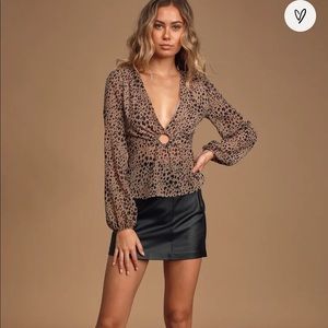 Lulu’s Having A Moment Taupe Leopard Animal Print Balloon Sleeve Blouse …